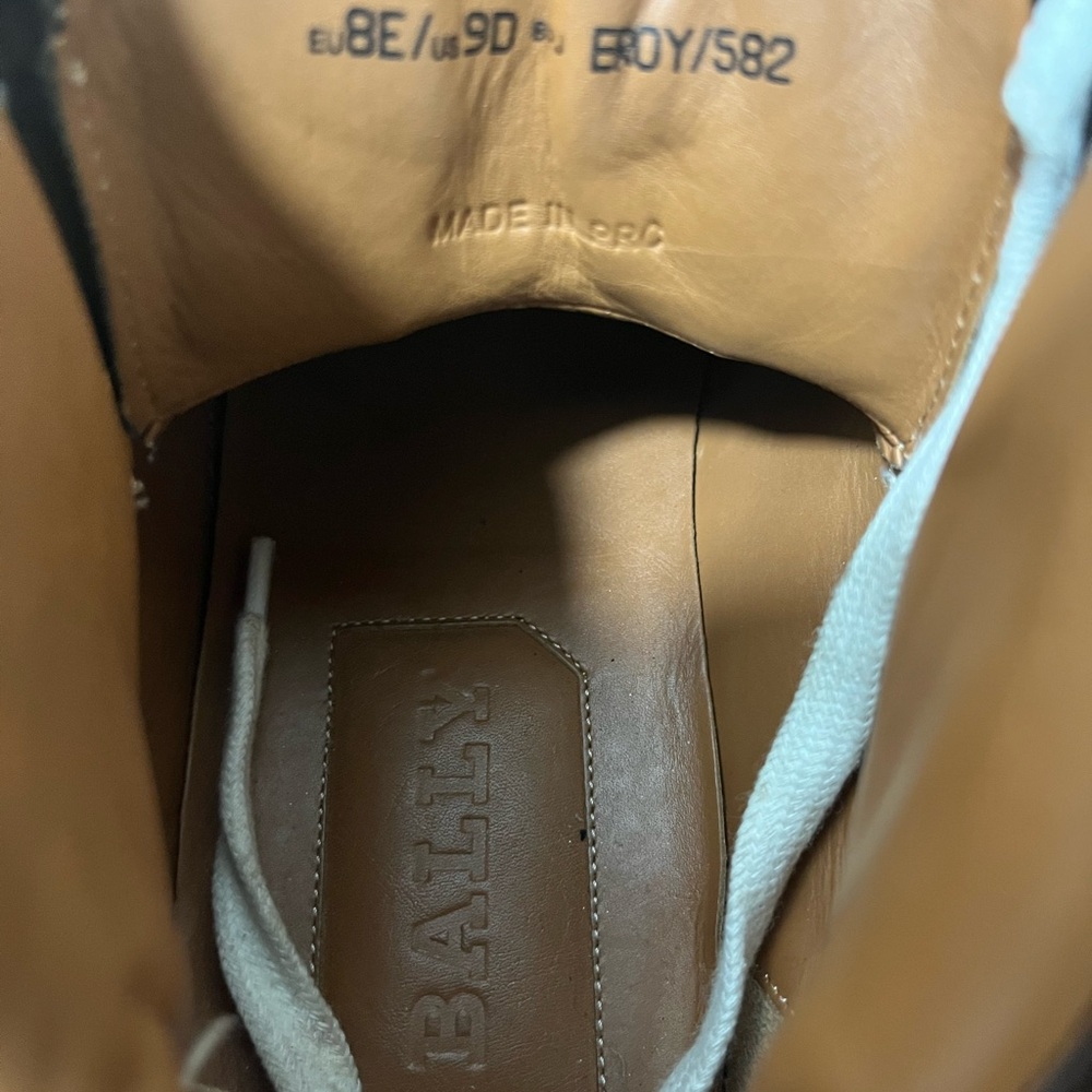 Bally Eroy Distressed Brown Leather Sneakers - Picture 5 of 5
